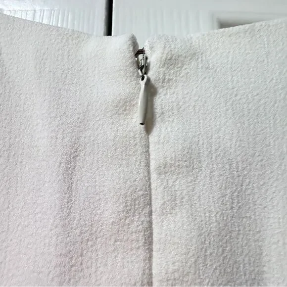 NANETTE LEPORE White BELLA DONNA Dress 4 Bell Sleeves Flounce Contrast Edge NWT - Picture 10 of 14